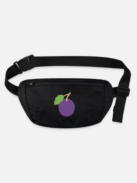 Pflaume - Stanley/Stella recycelte Gürteltasche - Schwarz - Vorne