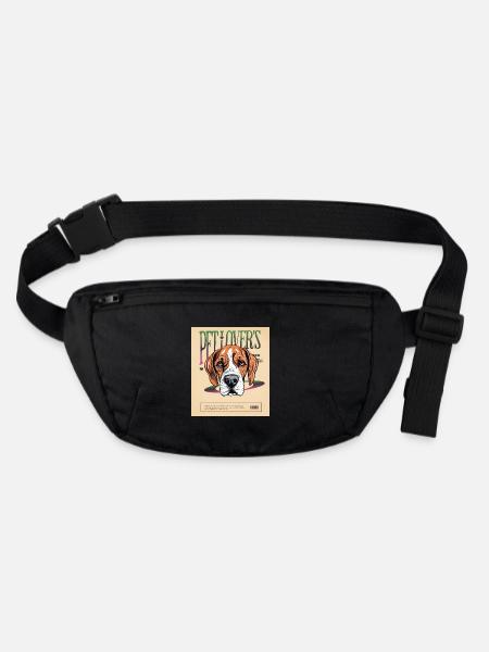 Pet Lover's – Bunte Hommage an tierische Liebe - Stanley/Stella recycelte Gürteltasche - Schwarz - Vorne