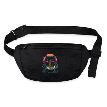 Chat Ramen Kawaii - Sac banane recyclé Stanley/Stella - noir - Devant