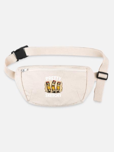 Ziemlich Skizzenhaft Pretty Sketchy Bleistifte - Stanley/Stella recycelte Gürteltasche - Naturweiß - Vorne