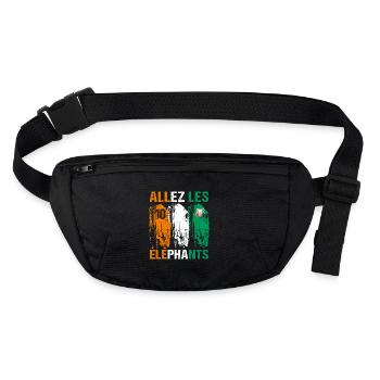 Côte d' ivoire numéro 10 cadeau football foot - Sac banane recyclé Stanley/Stella - noir - Devant