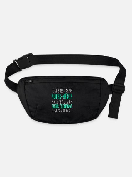 Super cheminot humour conducteur de train cadeau - Sac banane recyclé Stanley/Stella - noir - Devant