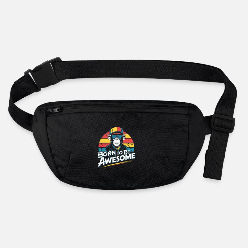 Cool Chimpanzee Born To Be Awesome Stanley/Stella recycled Hip Bag 