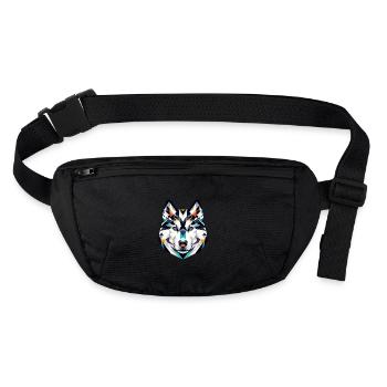 Portrait polygonal de Husky sibérien : Art canin - Sac banane recyclé Stanley/Stella - noir - Devant
