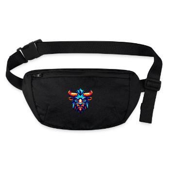Minotaure géométrique : Art de la bête mythique - Sac banane recyclé Stanley/Stella - noir - Devant
