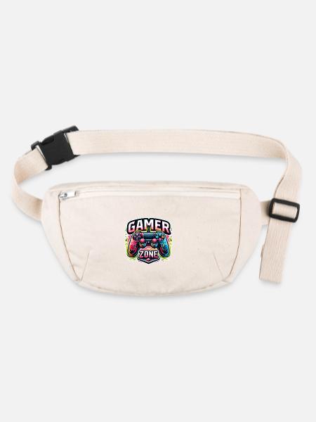 Gamer Zone - Controller Illustration - Stanley/Stella recycelte Gürteltasche - Naturweiß - Vorne