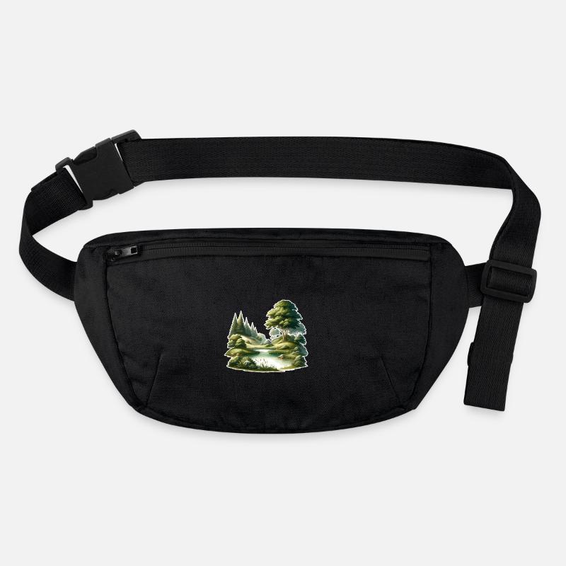 Landschaft - Illustration - Stanley/Stella recycelte Gürteltasche - Schwarz