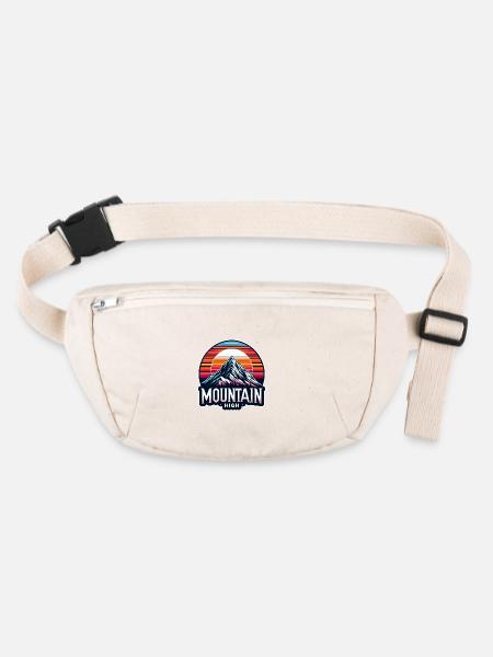 Mountain High - Berg Illustration - Stanley/Stella recycled Hip Bag  - natural - Front