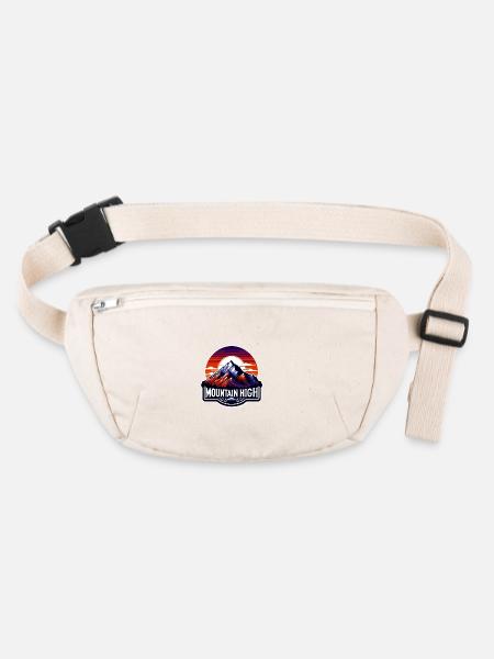 Mountain High - Berg Illustration - Stanley/Stella recycled Hip Bag  - natural - Front