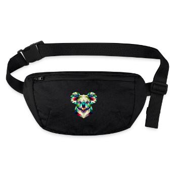 Abstract Geometric Koala - Color Design - Stanley/Stella recycled Hip Bag  - black - Front