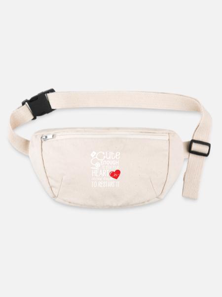 Cute Enough to stop your heart skilled enough - Stanley/Stella recycelte Gürteltasche - Naturweiß - Vorne