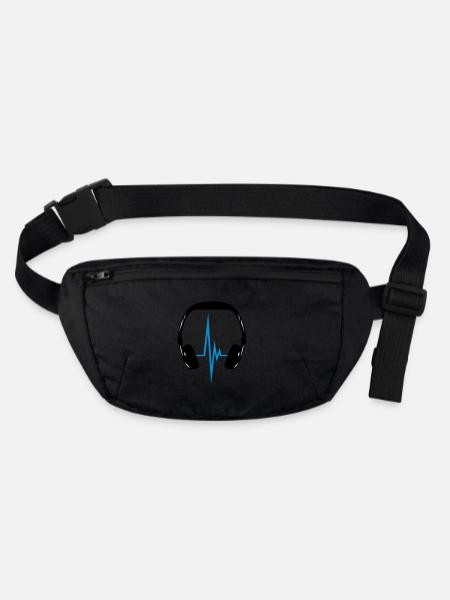 headphone_pulse - Stanley/Stella recycelte Gürteltasche - Schwarz - Vorne