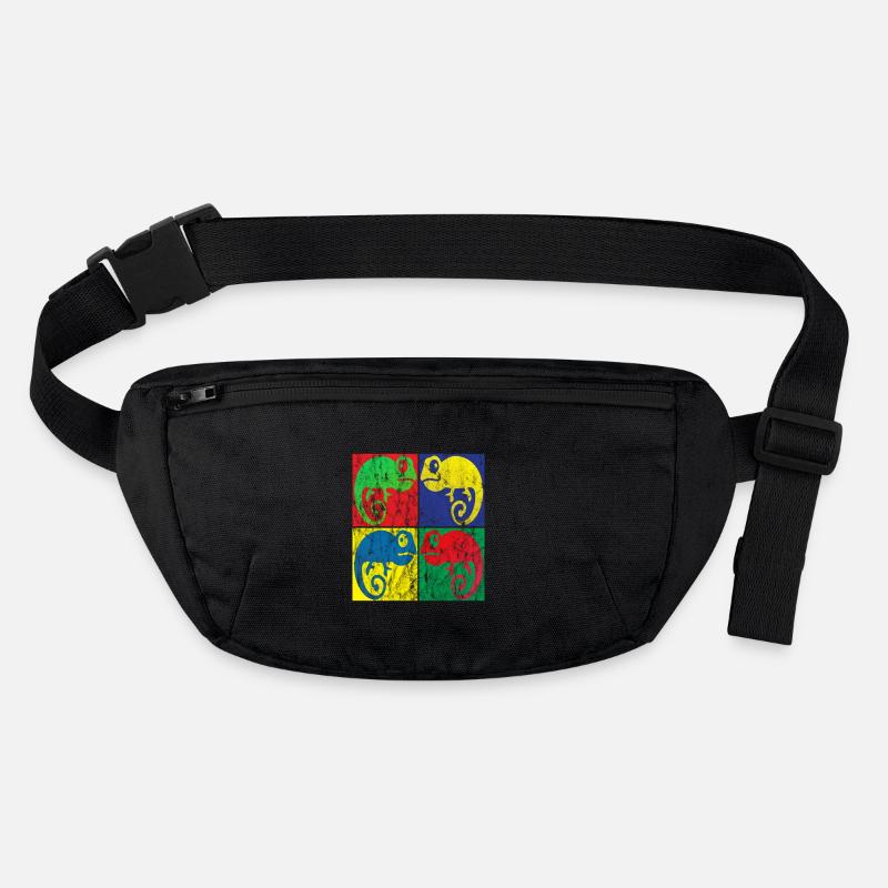 Chameleon Pop Art - Stanley/Stella recycled Hip Bag  - black