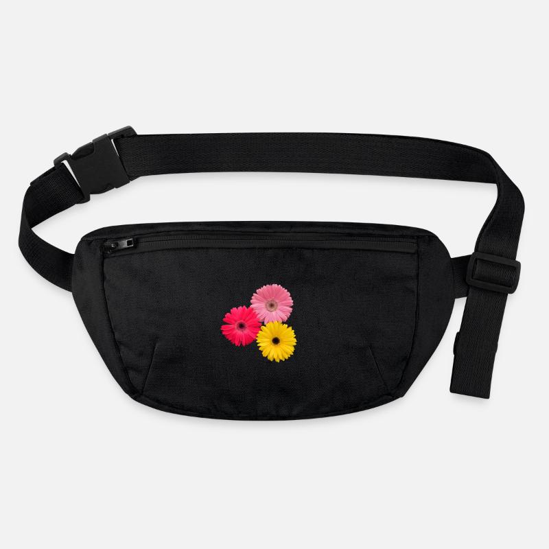 bunte blühende Gerbera Blumen, Gerberas, Blüten, Stanley/Stella recycelte Gürteltasche