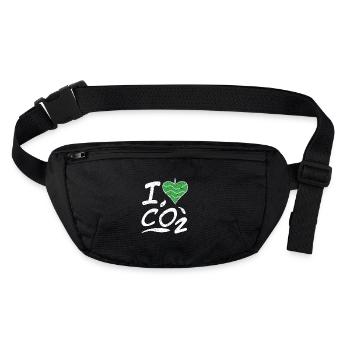 Changement climatique I Love CO2 Idée cadeau vintage - Sac banane recyclé Stanley/Stella - noir - Devant