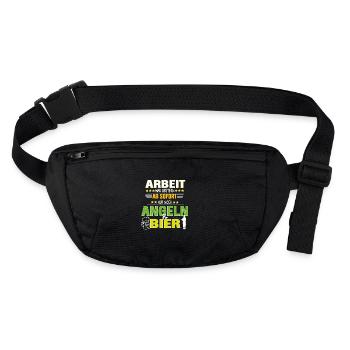 Retraité pêcheur pêcheur à la pêche et bière - Sac banane recyclé Stanley/Stella - noir - Devant