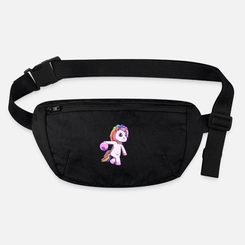 Niedliches Einhorn mit Bowling Kugel Stanley/Stella recycelte Gürteltasche