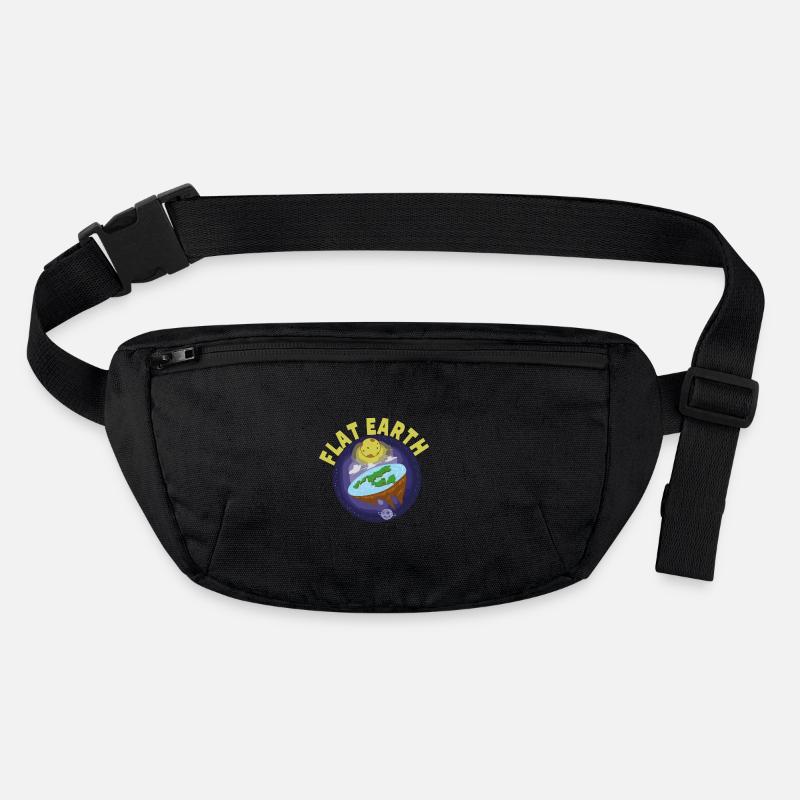Flat earth disc earth theory Stanley/Stella recycled Hip Bag 