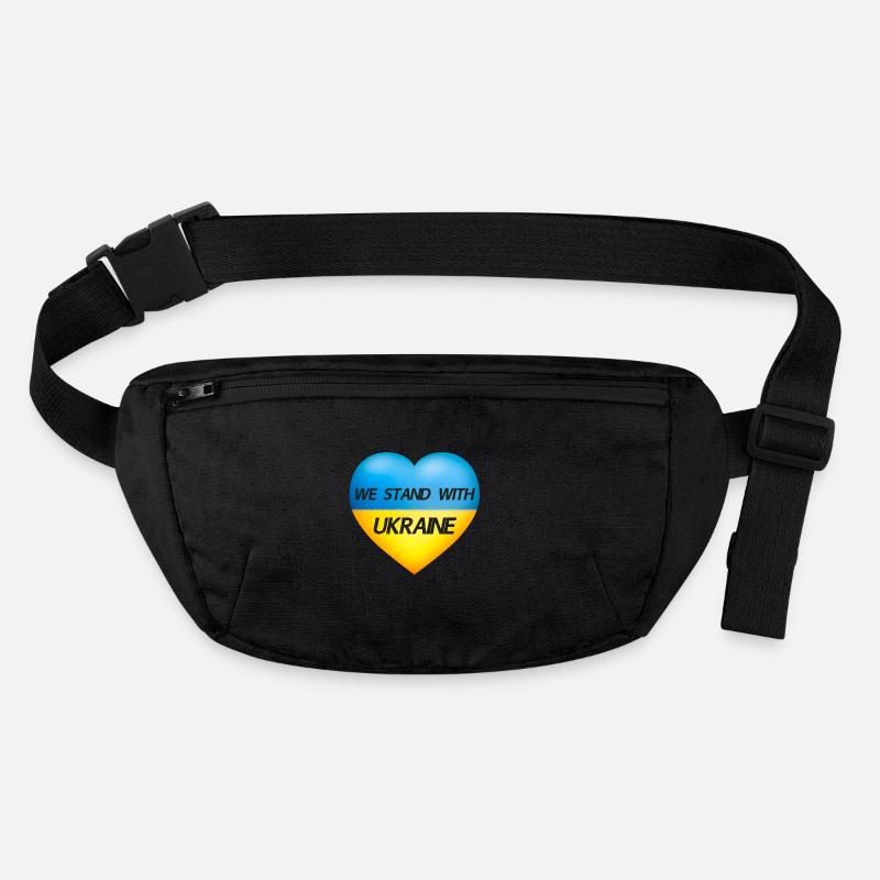 We stand with Ukraine Herz - Flagge der Ukraine Stanley/Stella recycelte Gürteltasche