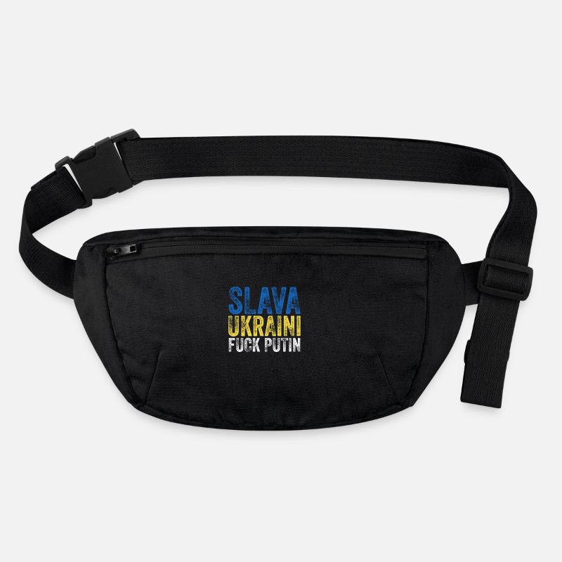 Slava Ukraini Fuck Poutine Ukraine Slogan de protestation Sac banane recyclé Stanley/Stella