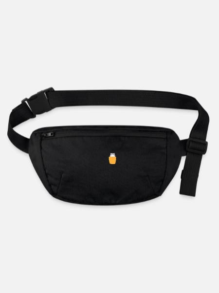 Hamster in Brusttasche - Stanley/Stella recycelte Gürteltasche - Schwarz - Vorne
