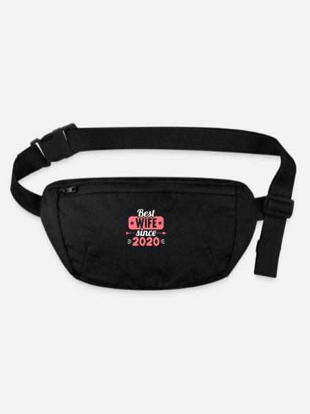Meilleure femme Meilleur mari depuis 2020 - Sac banane recyclé Stanley/Stella - noir - Devant