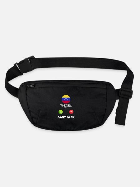 Venezuela ruft an Lusiger Flaggen Spruch - Stanley/Stella recycelte Gürteltasche - Schwarz - Vorne