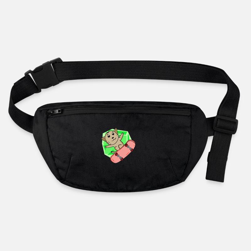 Cat Abyssinian cat as skater with skateboard Stanley/Stella recycled Hip Bag 