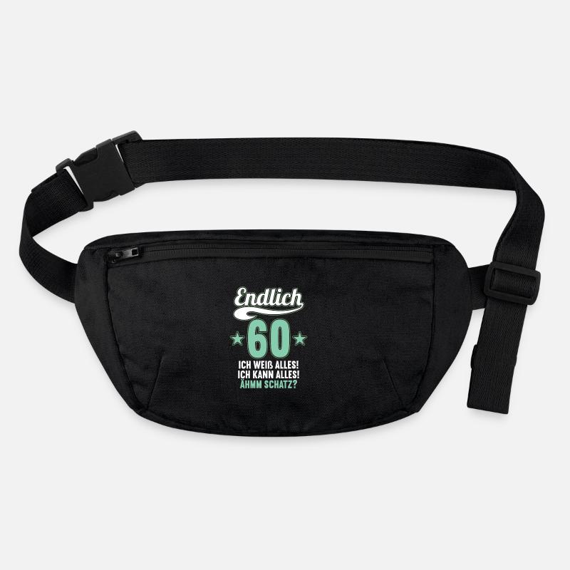 Endlich 60 weiß kann alles Äh Schatz 60 Geburtstag Stanley/Stella recycelte Gürteltasche