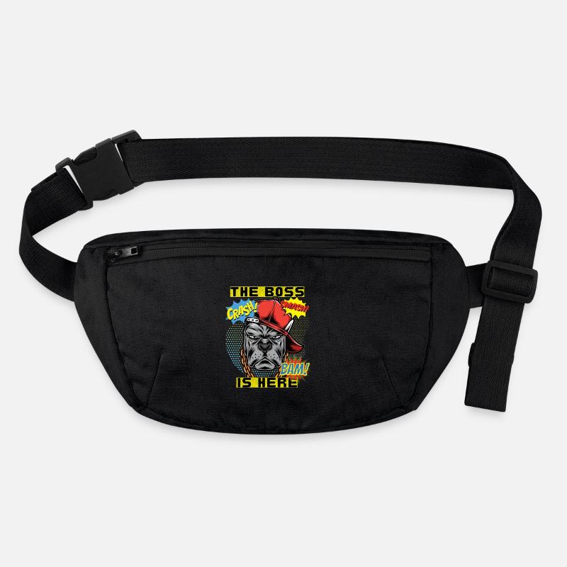 Boss-Chef, Vorgesetzter, Spruch Pitbull-Terrier Stanley/Stella recycelte Gürteltasche