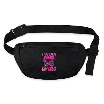 Je porte du rose en mémoire de ma mère - Sac banane recyclé Stanley/Stella - noir - Devant