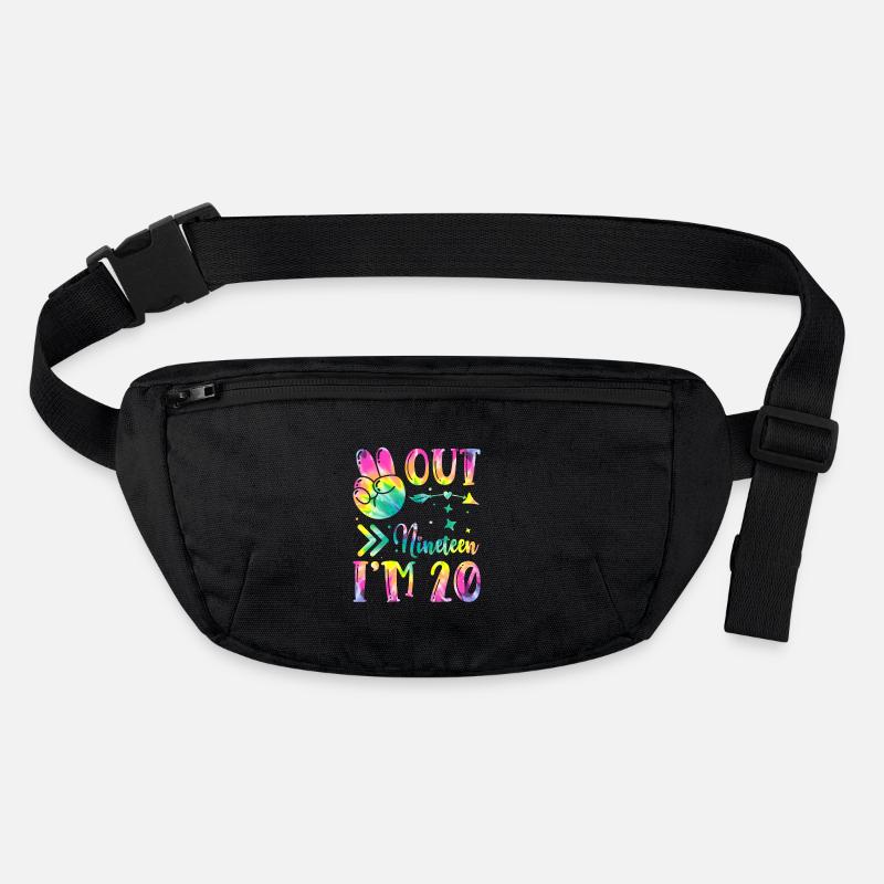 Peace Out Nineteen I'm 20 | Tie Dye Themed Stanley/Stella recycled Hip Bag 