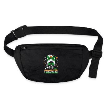 Momster ist hier wegen Buuh Halloween Mama Mutter - Stanley/Stella recycelte Gürteltasche - Schwarz - Vorne