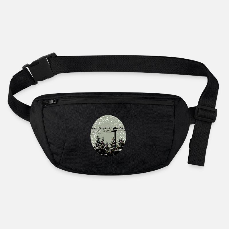 Birds on power line over illuminated trees Stanley/Stella recycled Hip Bag 