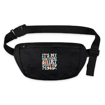 Birthday 1985 Birthday shirt Awesome since 1985 - Stanley/Stella recycled Hip Bag  - black - Front