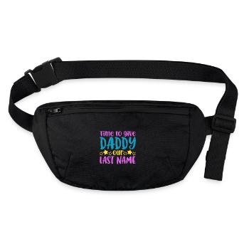 Getting married to dad - engagement - Stanley/Stella recycled Hip Bag  - black - Front