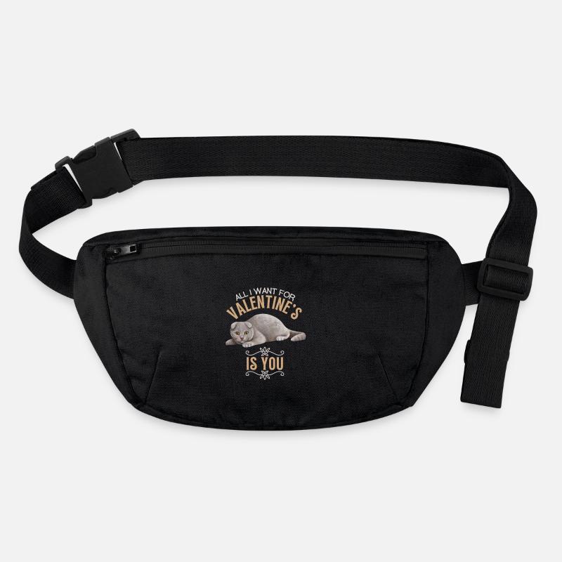 Cat Scottish Fold-eared Cat Valentine's Day Saying Stanley/Stella recycled Hip Bag 