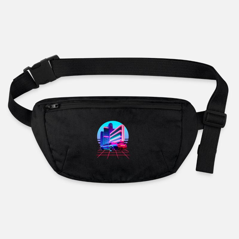 Retro Wave 80s Skyline Electro-Wave Vaporwave Sac banane recyclé Stanley/Stella