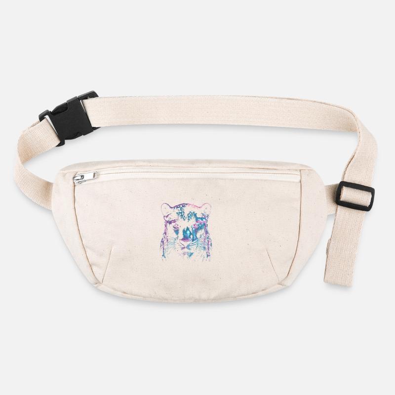 Cyber Black Panther Face - Black Panther - Neon Stanley/Stella recycled Hip Bag 