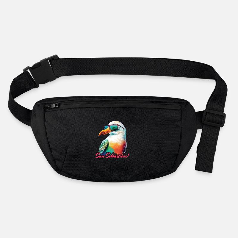 San Sebastian Urlaub bunte Möwe mit Sonnenbrille Stanley/Stella recycelte Gürteltasche