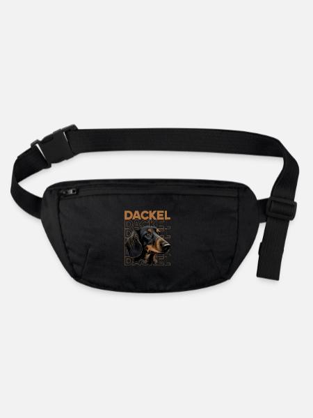 Rauhaardackel Dachshund Hund Hunde Welpe Dackel - Stanley/Stella recycelte Gürteltasche - Schwarz - Vorne