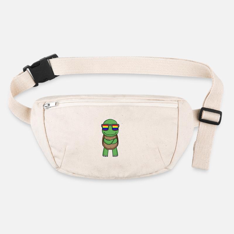 Regenbogen - Schildkröte mit Brille Stanley/Stella recycelte Gürteltasche