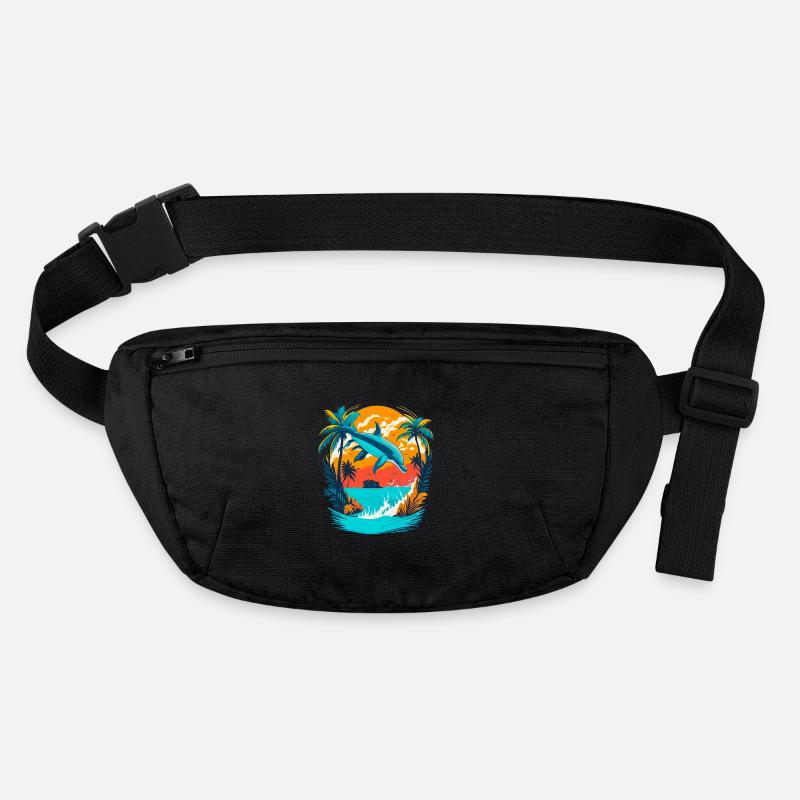 Dolphin with Tropical Sunset Stanley/Stella recycled Hip Bag 