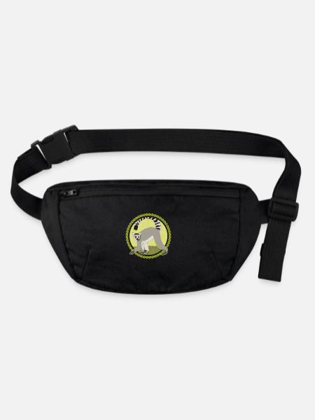 Lemur Ring-tailed lemurs Ringed Tail Lemure Gift - Stanley/Stella recycled Hip Bag  - black - Front