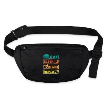 Eat Sleep Dog Agility Repeat - Stanley/Stella recycelte Gürteltasche - Schwarz - Vorne