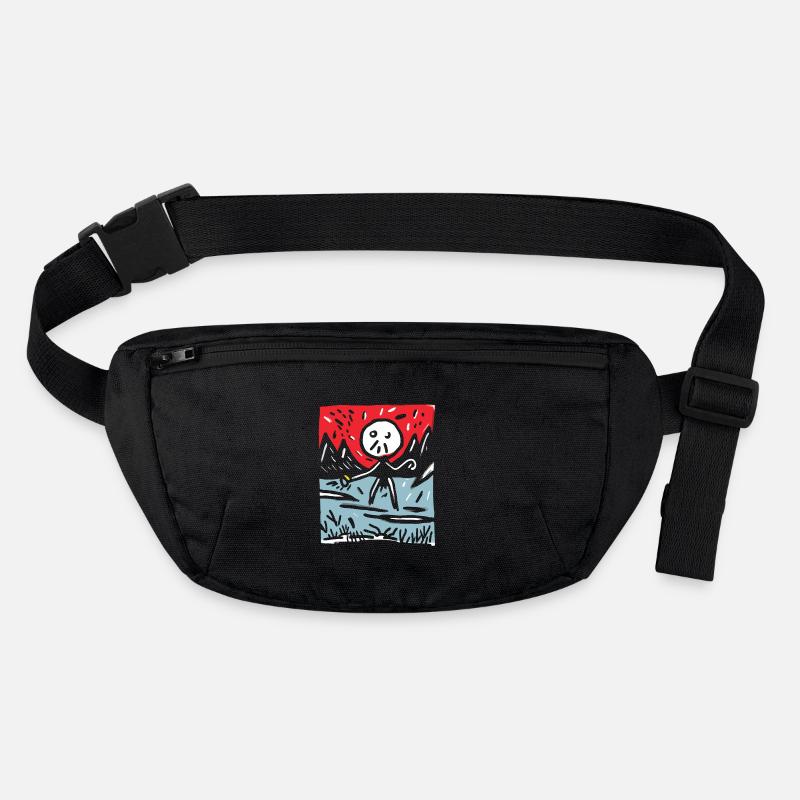 Japans Rote Sonne: Berge und Strichmännchen Stanley/Stella recycelte Gürteltasche