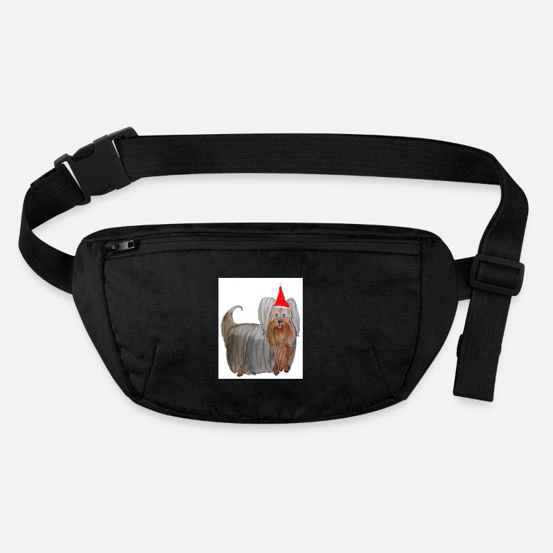 Yorkshire Terrier Weihnachten - Stanley/Stella recycelte Gürteltasche - Schwarz
