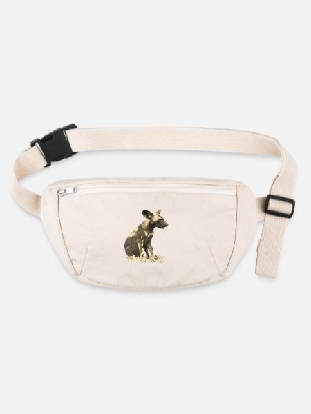Wild dog in cuttlefish - Dog - Wild animal - Africa - Stanley/Stella recycled Hip Bag  - natural - Front
