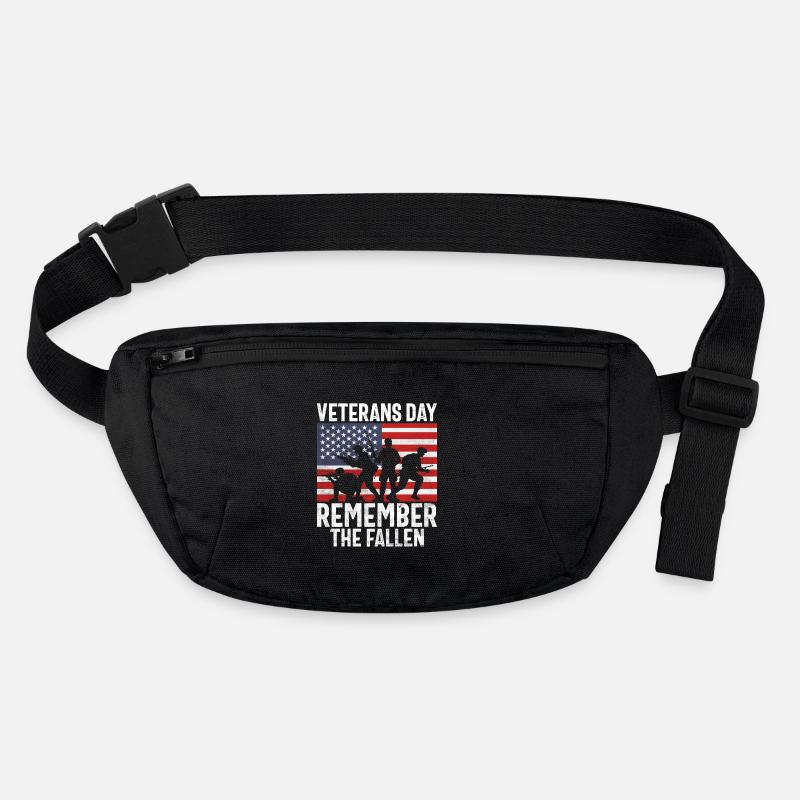 Veteranentag Gedenken An Die Gefallenen Helden - Stanley/Stella recycelte Gürteltasche - Schwarz