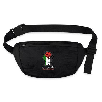 Free Palestine, Palestinian Patriotic Flag - Stanley/Stella recycled Hip Bag  - black - Front